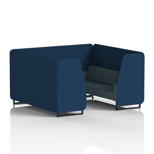 Brixworth 6 Seater Booth With Black Legs In X2 Fabric - Calculus Panels And Polygon Sofa