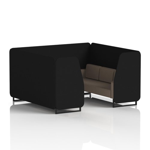 Brixworth 6 Seater Booth With Black Legs In X2 Fabric - Diameter Panels And Theory Sofa