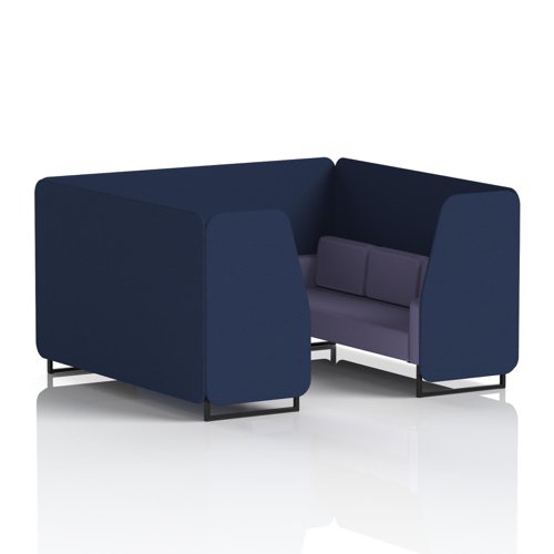Brixworth 6 Seater Booth With Black Legs In Synergy Fabric - Alike Panels And Order Sofa