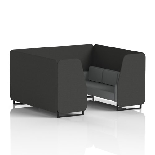 Brixworth 6 Seater Booth With Black Legs In Synergy Fabric - Mix Panels And Partner Sofa