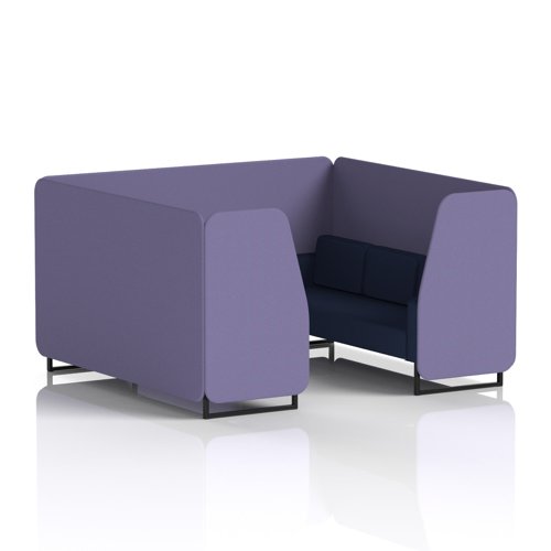 Brixworth 6 Seater Booth With Black Legs In Synergy Fabric - Order Panels And Alike Sofa