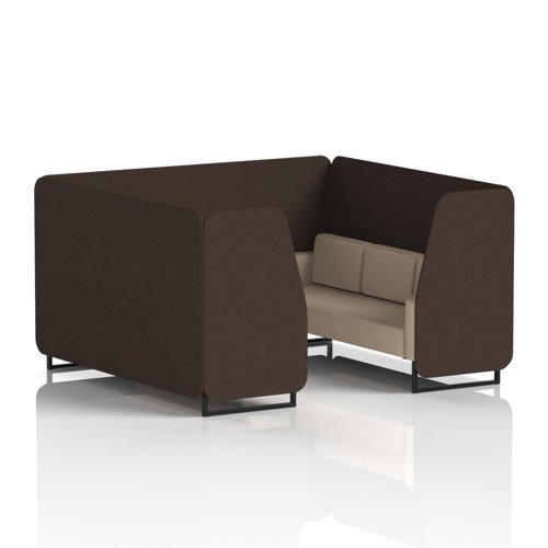 Brixworth 6 Seater Booth With Black Legs In Synergy Fabric - Wed Panels And Affix Sofa