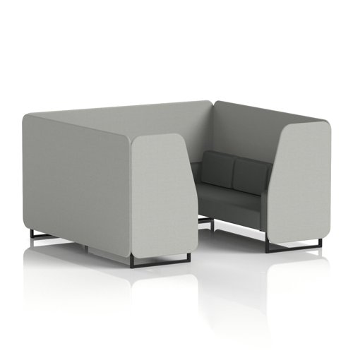 Brixworth 6 Seater Booth With Black Legs In Sumi Fabric - Tokyo Panels And Kobe Sofa