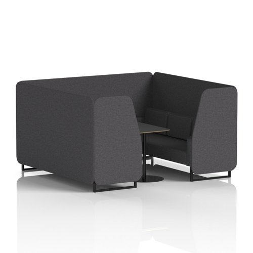 Brixworth 6 Seater Booth With Black Legs And Black Table With Black Leg In X2 Fabric - Arithmetic Panels And Sofa
