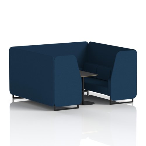 Brixworth 6 Seater Booth With Black Legs And Black Table With Black Leg In X2 Fabric - Calculus Panels And Sofa
