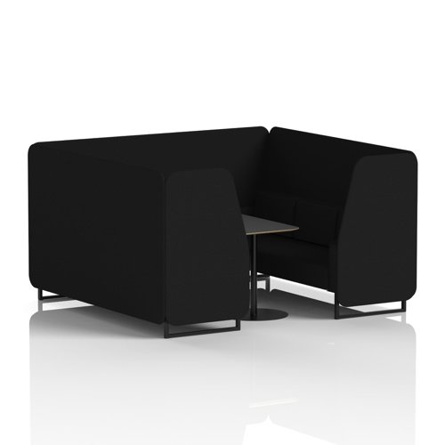 Brixworth 6 Seater Booth With Black Legs And Black Table With Black Leg In X2 Fabric - Diameter Panels And Sofa