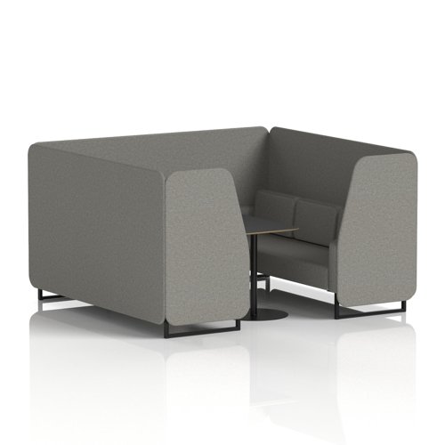 Brixworth 6 Seater Booth With Black Legs And Black Table With Black Leg In X2 Fabric - Number Panels And Sofa