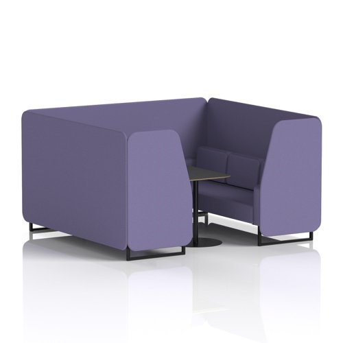 Brixworth 6 Seater Booth With Black Legs And Black Table With Black Leg In Synergy Fabric - Order Panels And Sofa