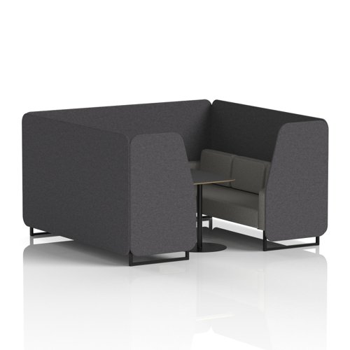 Brixworth 6 Seater Booth With Black Legs And Black Table With Black Leg In X2 Fabric - Arithmetic Panels And Number Sofa