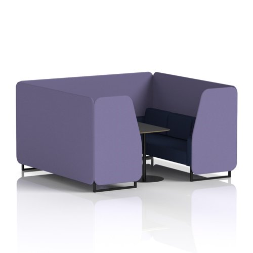 Brixworth 6 Seater Booth With Black Legs And Black Table With Black Leg In Synergy Fabric - Order Panels And Alike Sofa