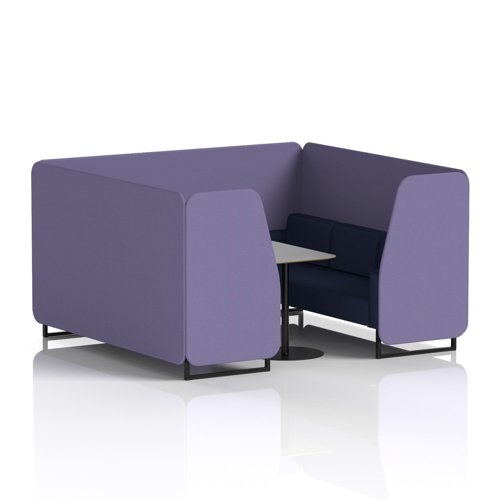 Brixworth 6 Seater Booth With Black Legs And Grey Table With Black Leg In Synergy Fabric - Order Panels And Alike Sofa