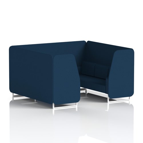 Brixworth 6 Seater Booth With White Legs In X2 Fabric - Calculus Panels And Sofa
