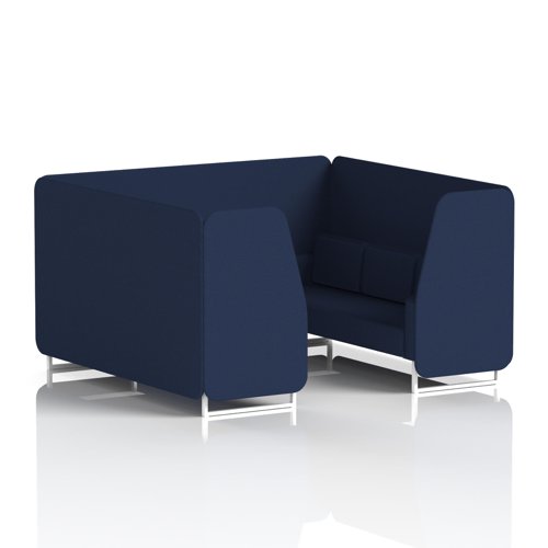 Brixworth 6 Seater Booth With White Legs In Synergy Fabric - Alike Panels And Sofa
