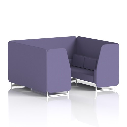 Brixworth 6 Seater Booth With White Legs In Synergy Fabric - Order Panels And Sofa