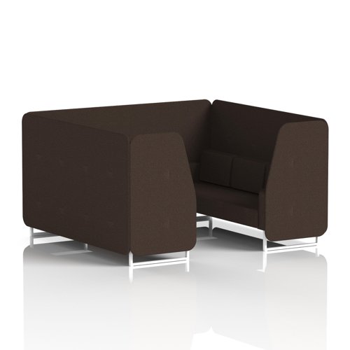 Brixworth 6 Seater Booth With White Legs In Synergy Fabric - Wed Panels And Sofa