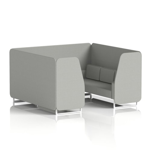 Brixworth 6 Seater Booth With White Legs In Sumi Fabric - Tokyo Panels And Sofa