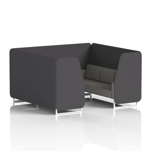 Brixworth 6 Seater Booth With White Legs In X2 Fabric - Arithmetic Panels And Number Sofa