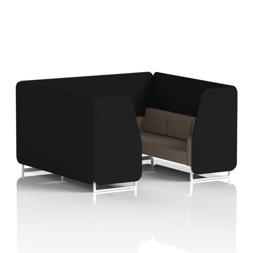 Brixworth 6 Seater Booth With White Legs In X2 Fabric - Diameter Panels And Theory Sofa