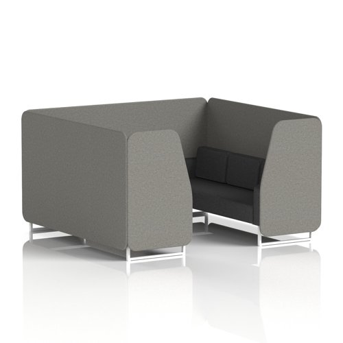 Brixworth 6 Seater Booth With White Legs In X2 Fabric - Number Panels And Arithmetic Sofa