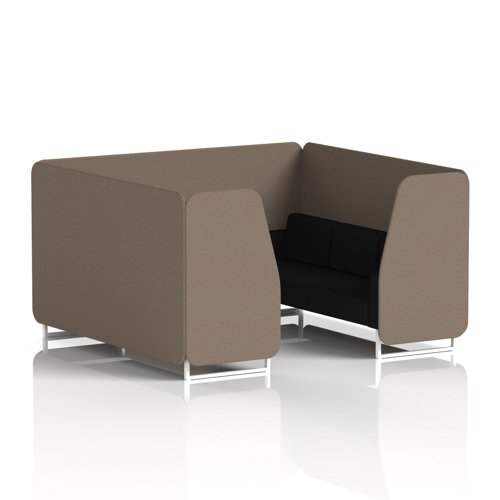 Brixworth 6 Seater Booth With White Legs In X2 Fabric - Theory Panels And Diameter Sofa