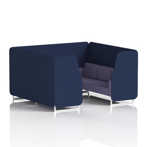 Brixworth 6 Seater Booth With White Legs In Synergy Fabric - Alike Panels And Order Sofa