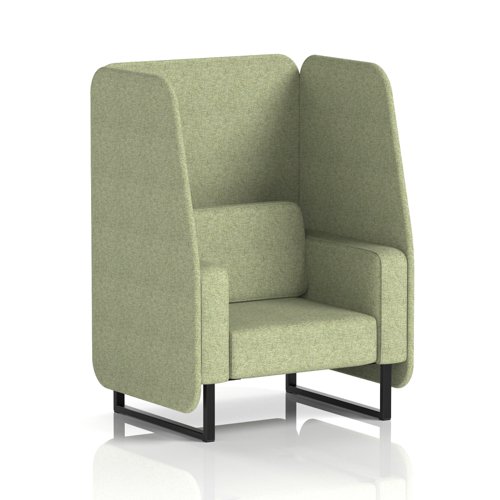 Brixworth 1 Seater Open Booth With Black Legs In Rivet Fabric - Burnish Panels And Sofa