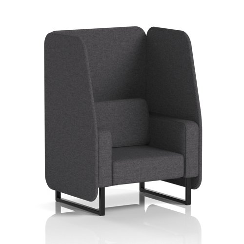 Brixworth 1 Seater Open Booth With Black Legs In X2 Fabric - Arithmetic Panels And Sofa