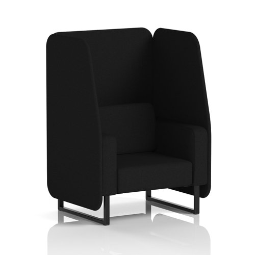 Brixworth 1 Seater Open Booth With Black Legs In X2 Fabric - Diameter Panels And Sofa