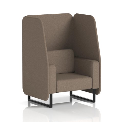 Brixworth 1 Seater Open Booth With Black Legs In X2 Fabric - Theory Panels And Sofa