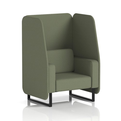 Brixworth 1 Seater Open Booth With Black Legs In Main Line Flax Fabric - Monument Panels And Sofa