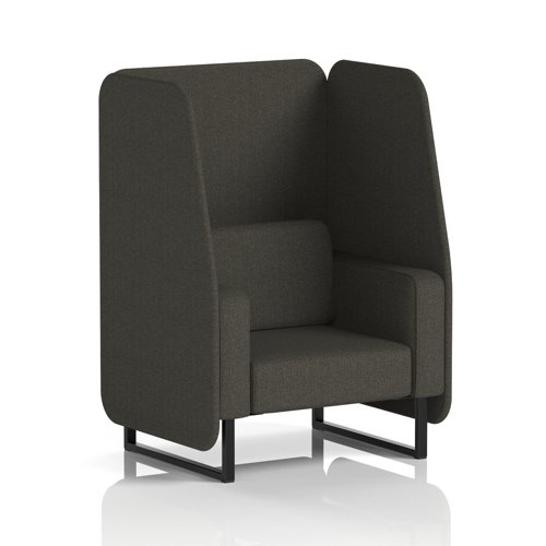 Brixworth 1 Seater Open Booth With Black Legs In Main Line Flax Fabric - Temple Panels And Sofa