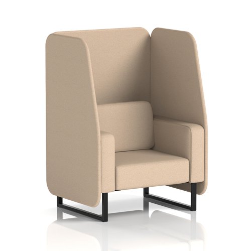 Brixworth 1 Seater Open Booth With Black Legs In Synergy Fabric - Affix Panels And Sofa