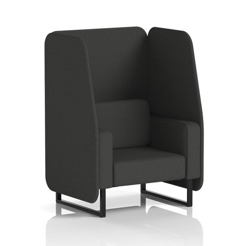 Brixworth 1 Seater Open Booth With Black Legs In Synergy Fabric - Mix Panels And Sofa