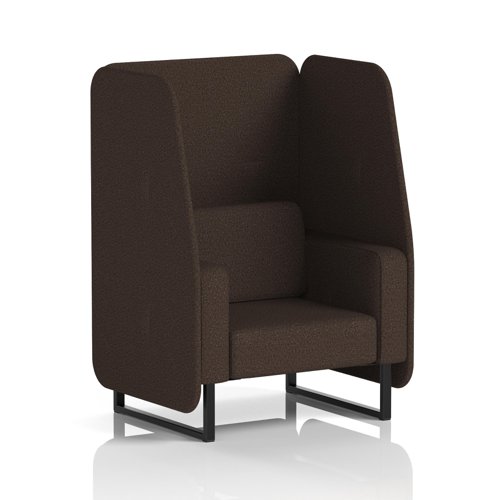 Brixworth 1 Seater Open Booth With Black Legs In Synergy Fabric - Wed Panels And Sofa