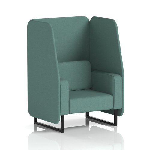 Brixworth 1 Seater Open Booth With Black Legs In Sumi Fabric - Handa Panels And Sofa