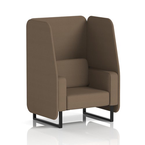 Brixworth 1 Seater Open Booth With Black Legs In Sumi Fabric - Osaka Panels And Sofa