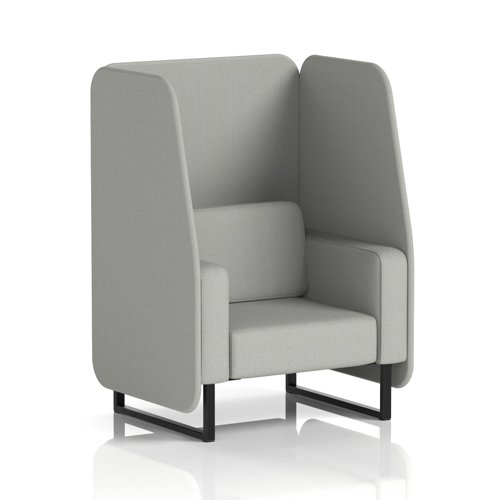Brixworth 1 Seater Open Booth With Black Legs In Sumi Fabric - Tokyo Panels And Sofa