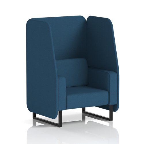 Brixworth 1 Seater Open Booth With Black Legs In Sumi Fabric - Uto Panels And Sofa