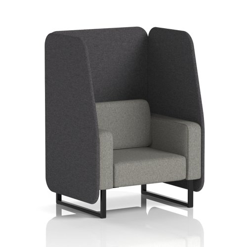 Brixworth 1 Seater Open Booth With Black Legs In X2 Fabric - Arithmetic Panels And Number Sofa