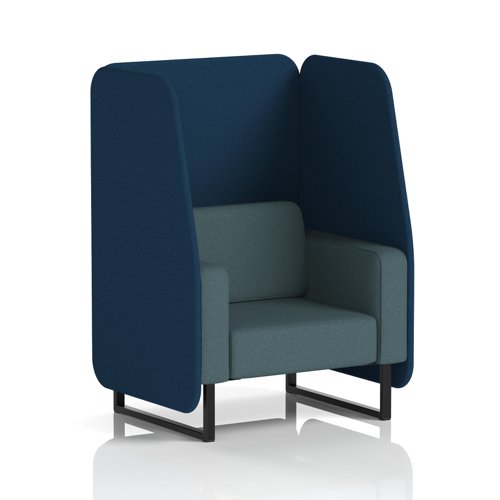 Brixworth 1 Seater Open Booth With Black Legs In X2 Fabric - Calculus Panels And Polygon Sofa