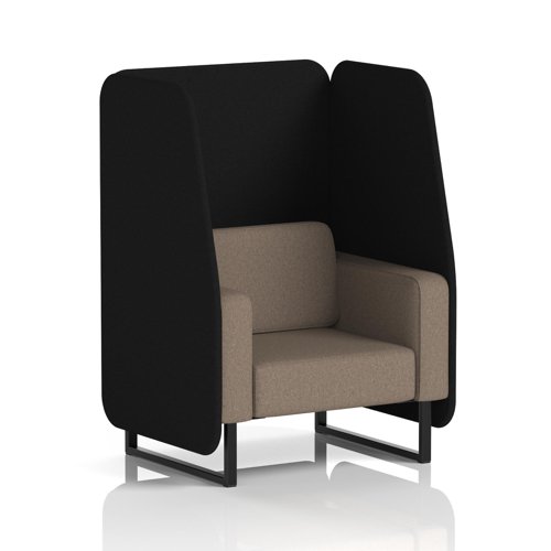 Brixworth 1 Seater Open Booth With Black Legs In X2 Fabric - Diameter Panels And Theory Sofa