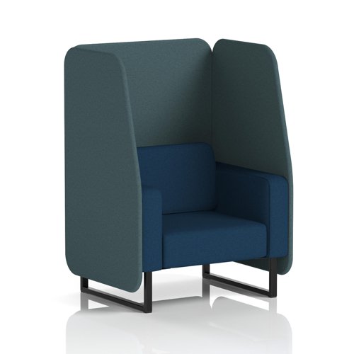 Brixworth 1 Seater Open Booth With Black Legs In X2 Fabric - Polygon Panels And Calculus Sofa