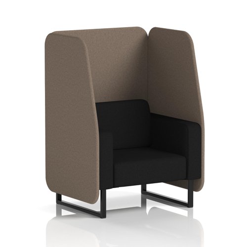 Brixworth 1 Seater Open Booth With Black Legs In X2 Fabric - Theory Panels And Diameter Sofa