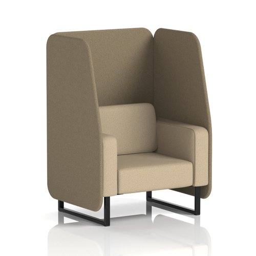Brixworth 1 Seater Open Booth With Black Legs In Main Line Flax Fabric - Bank Panels And Upminster Sofa