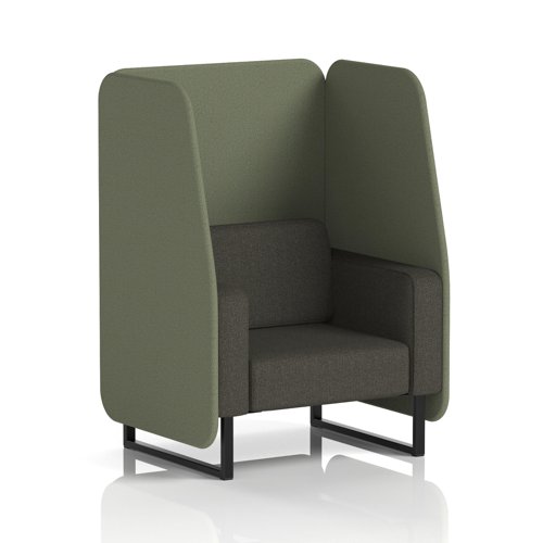 Brixworth 1 Seater Open Booth With Black Legs In Main Line Flax Fabric - Monument Panels And Temple Sofa