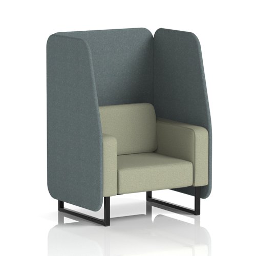 Brixworth 1 Seater Open Booth With Black Legs In Main Line Flax Fabric - Westminster Panels And Newbury Sofa