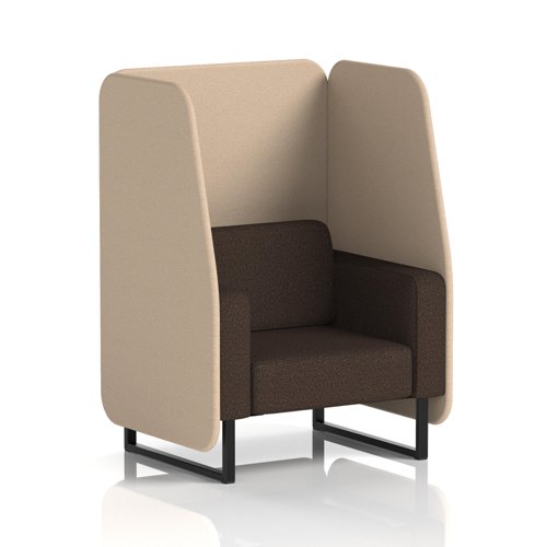 Brixworth 1 Seater Open Booth With Black Legs In Synergy Fabric - Affix Panels And Wed Sofa