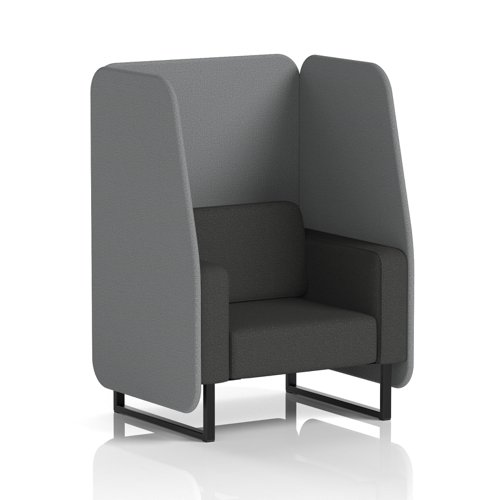 Brixworth 1 Seater Open Booth With Black Legs In Synergy Fabric - Partner Panels And Mix Sofa