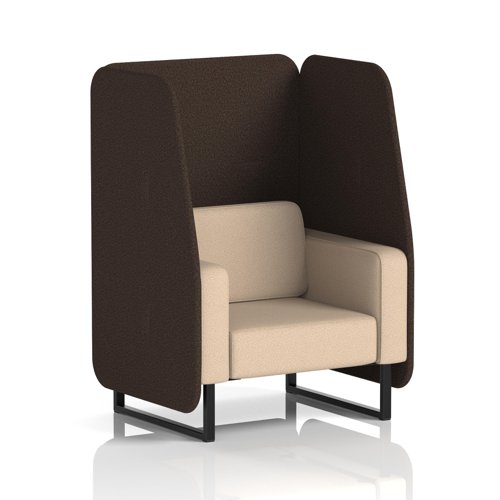 Brixworth 1 Seater Open Booth With Black Legs In Synergy Fabric - Wed Panels And Affix Sofa