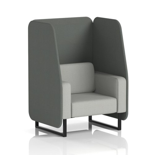 Brixworth 1 Seater Open Booth With Black Legs In Sumi Fabric - Kobe Panels And Tokyo Sofa